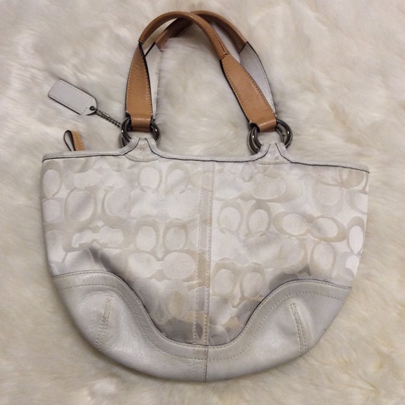 COACH White Signature C Tan Leather BAG Hangtag - Picture 6 of 10